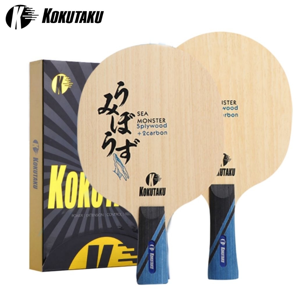 KOKUTAKU Bet Kayu SEA MONSTER Carbon Bet pingpong tenis meja 5 plywood + 2 Carbon Blade for Fast Att