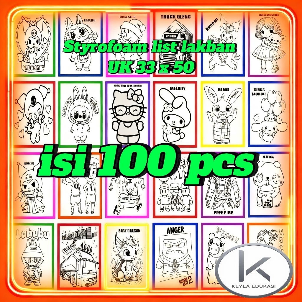 paket Styrofoam lukis list lakban UK 33 x 50 isi 100 pcs