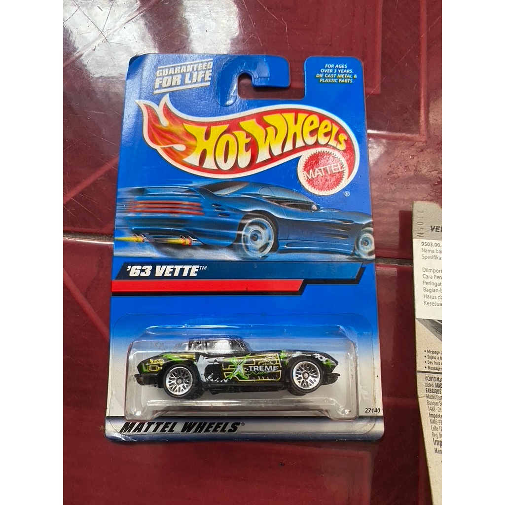 Hotwheels Hot Wheels 63 Vette Corvette Split Window biru 2000 Xtreme blue card