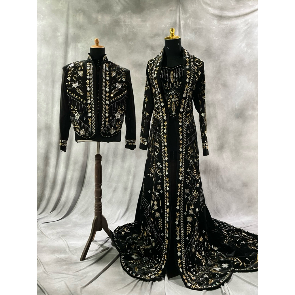 baju pengantin jawa bludru/ beskap dan kebaya pengantin