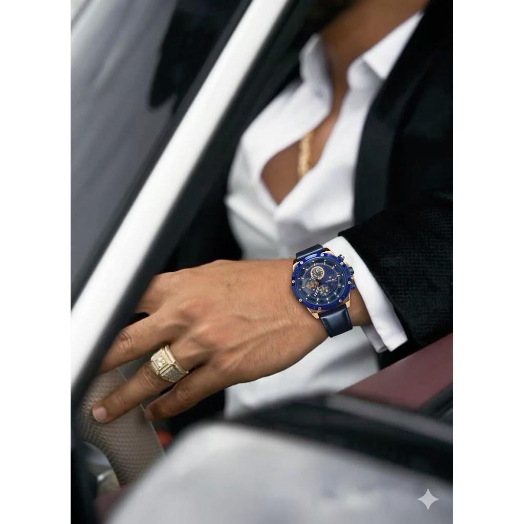 JAM TANGAN PRIA S ARMY LEATHER CHRONO AKTIF ALL STAINLESS STEEL BACK 001