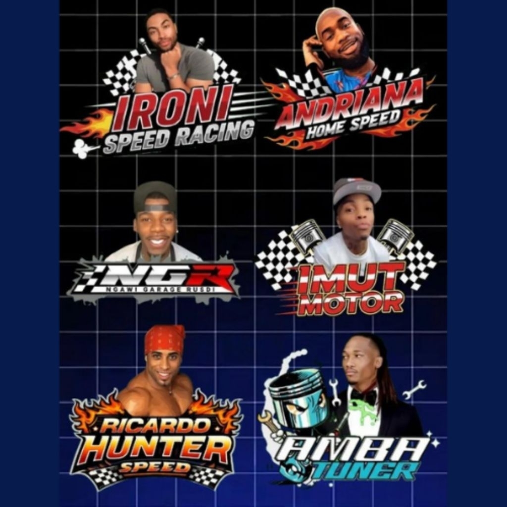 STIKER 1 PAKET 6PCS NGR NGAWI GARAGE RUSDI AMBA TUNER IMUT GARAGE RACING