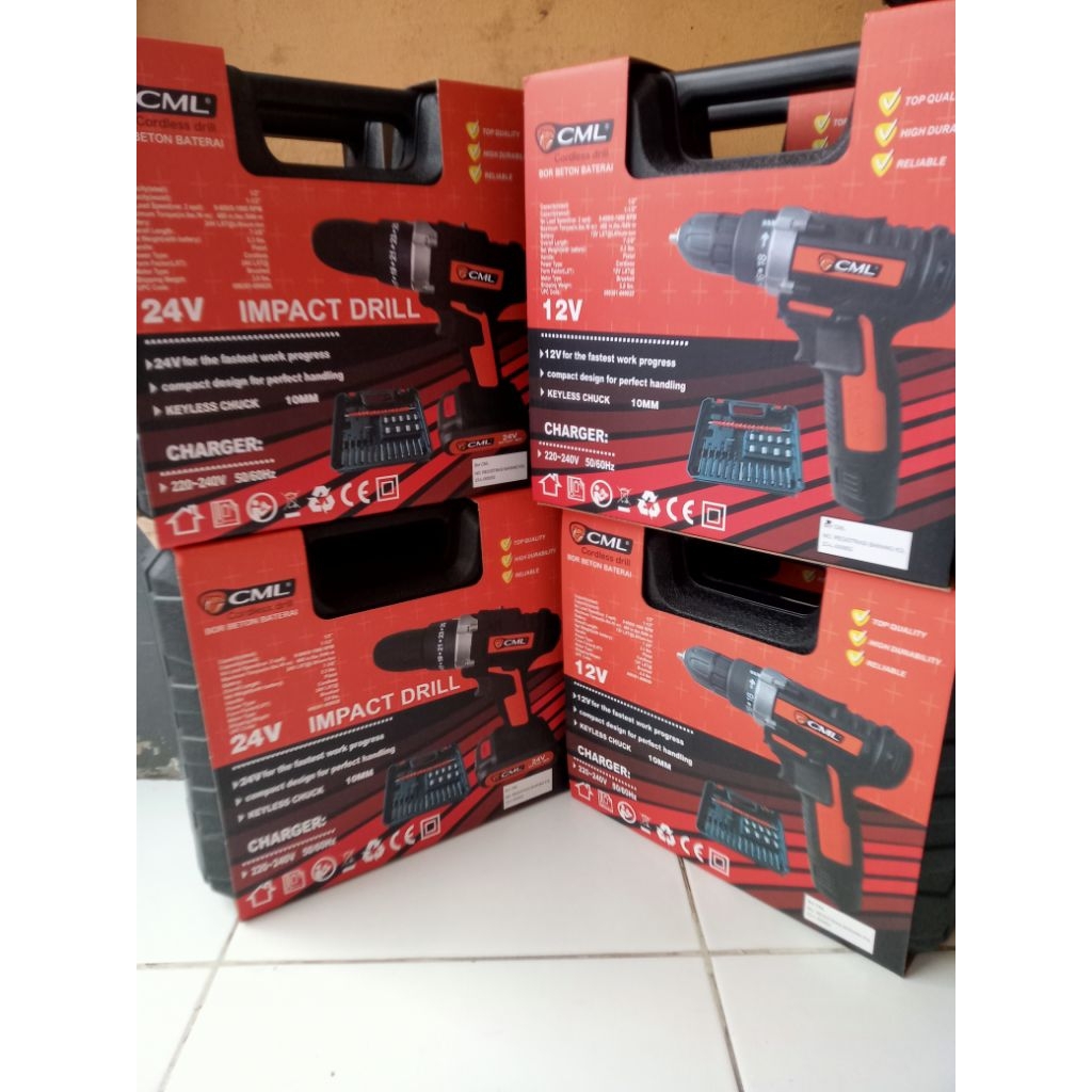 MESIN BOR CORDLESS IMPACT DRILL 24.VOLT dan 12.VOLT BATERAI CAMEL