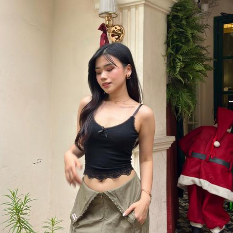 OWELA Gigi Top // Coquette Top // Atasan Tanktop Wanita Pita // Slim Fit Tanktop // Tanktop Bra // P