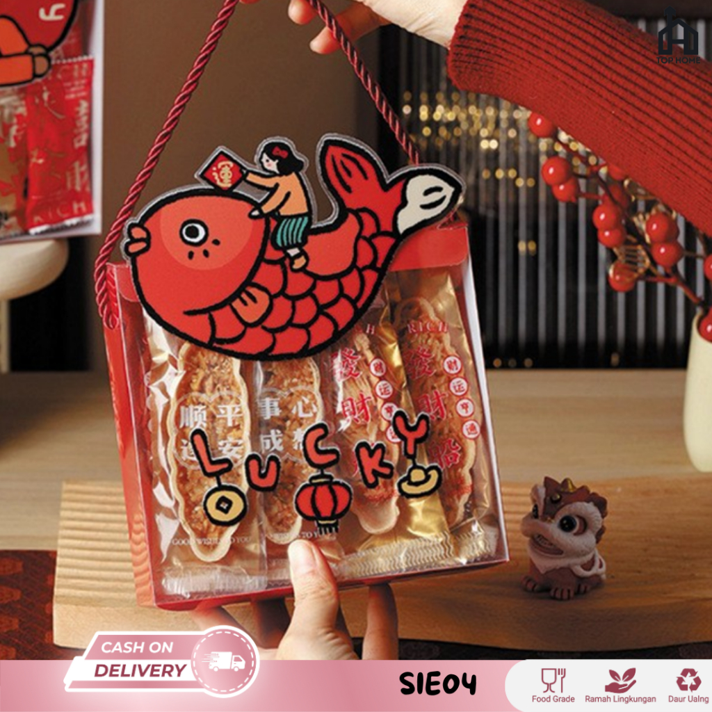 Box Mika Hampers Imlek New Year Chinese /Box Hampers Bening Imlek/ Box Tenteng Mika Barongsai Imlek