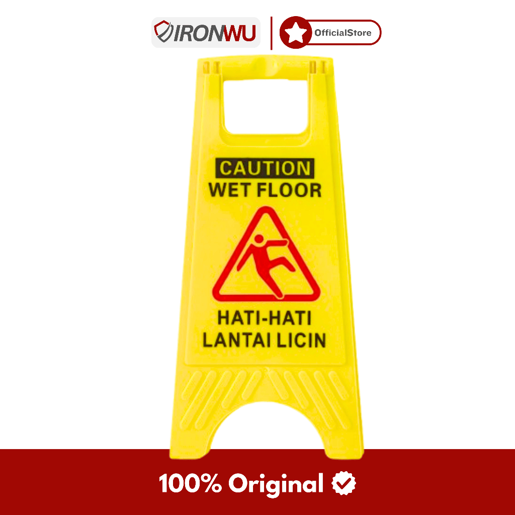 IRONWU Floor Sign Awas Lantai Licin / Papan Caution