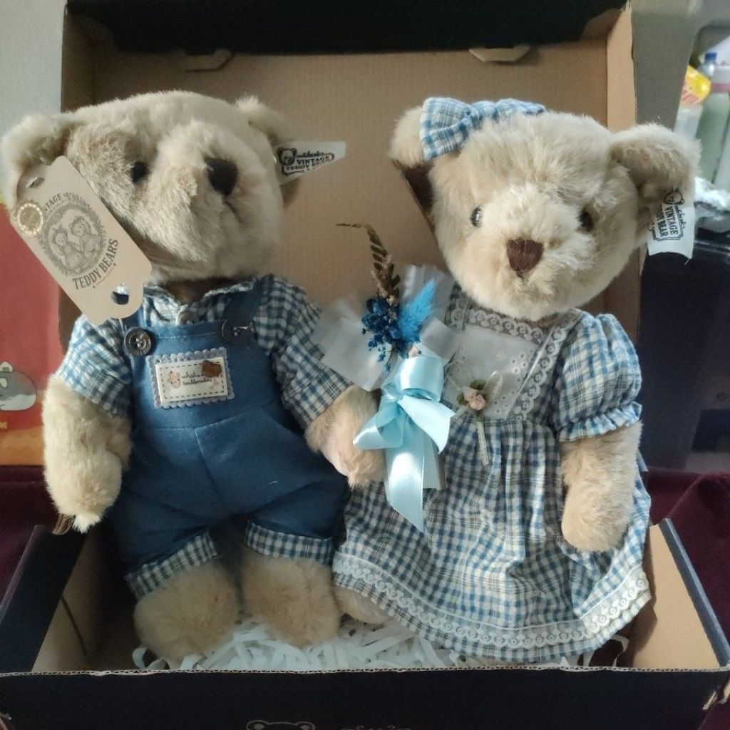 Boneka sepasang Teddy Vintage Original