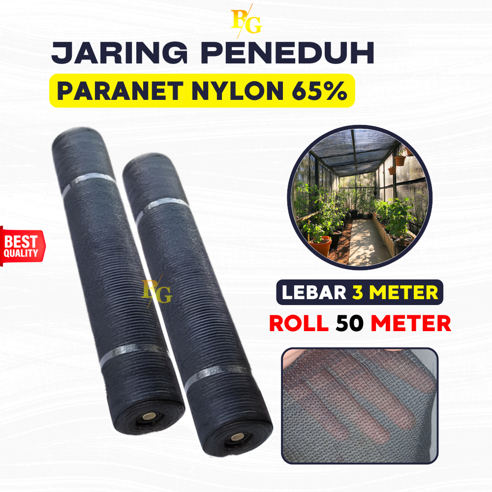 Paranet Nylon 65 % x Lebar 3 meter ( 1 Roll 50 Meter )