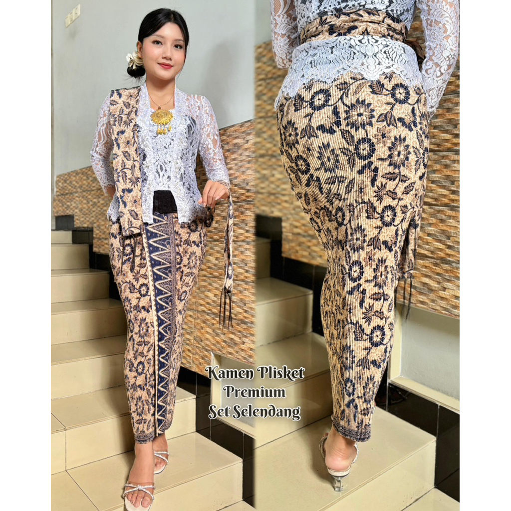 Kamen Plisket Set Selendang