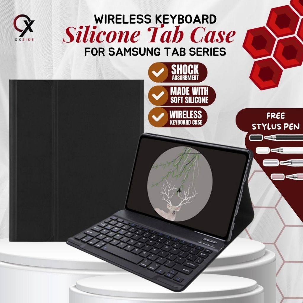 Wireless Keyboard Case Samsung Tab A11 Plus/ S7 S8 S9 Plus FE/A9 Plus/A7 Lite/S6 Lite/A8 Magnet Casi