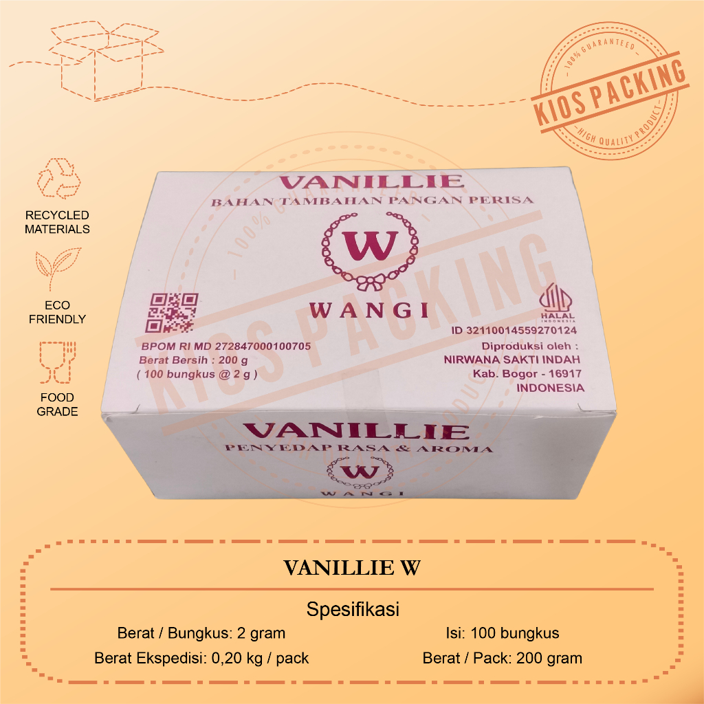 100pcs Vanillie Bubuk 2gr Per Sachet / Vanili Wangi / Vaneli Bubuk / Vanili Bubuk / Vanillie Wangi 2