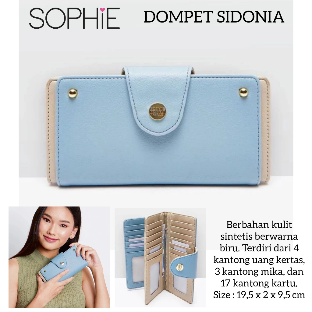 DOMPET SIDONIA SOPHIE MARTIN PARIS PROMO DOMPET BIRU PANJANG WANITA