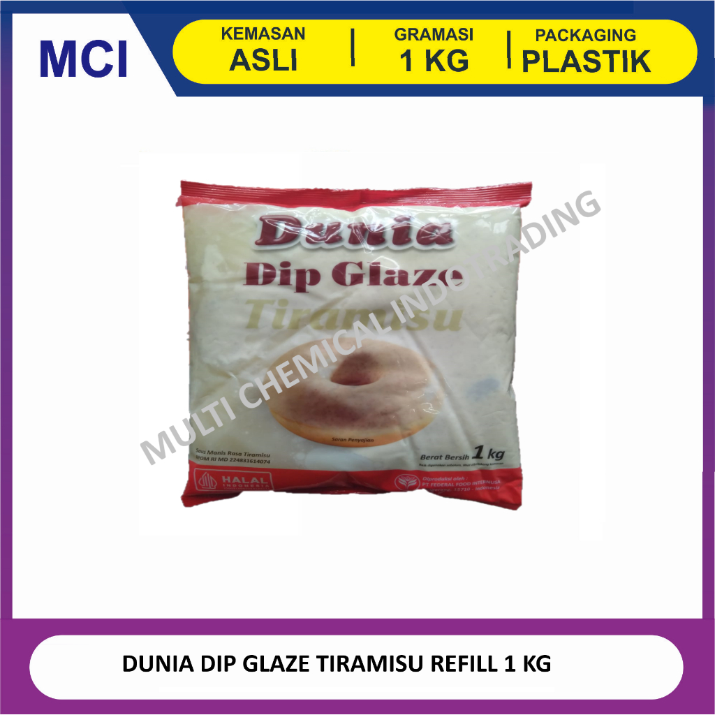 DUNIA DIP GLAZE TIRAMISU 1 KG REFILL / TOPPING DONUT PISANG NUGGET