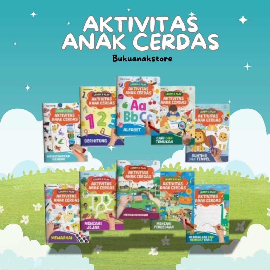 (Isi 10 Buku Aktivitas) Learn & Play Aktivitas Anak Cerdas Ziyadbooks - Buku Aktivitas Anak PAUD TK 