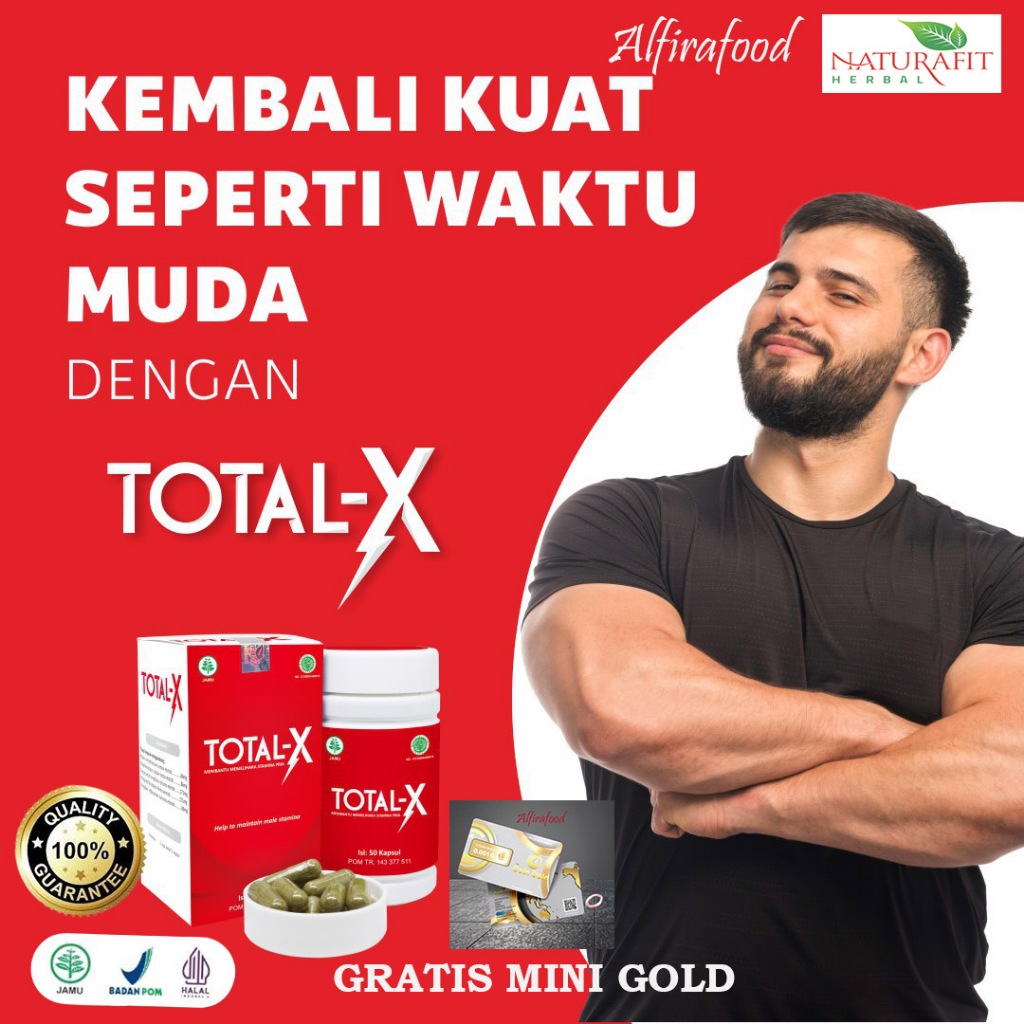 Total X Naturafit Herbal Stamina Pria Meningkatkan kesuburan isi 50 kapsul