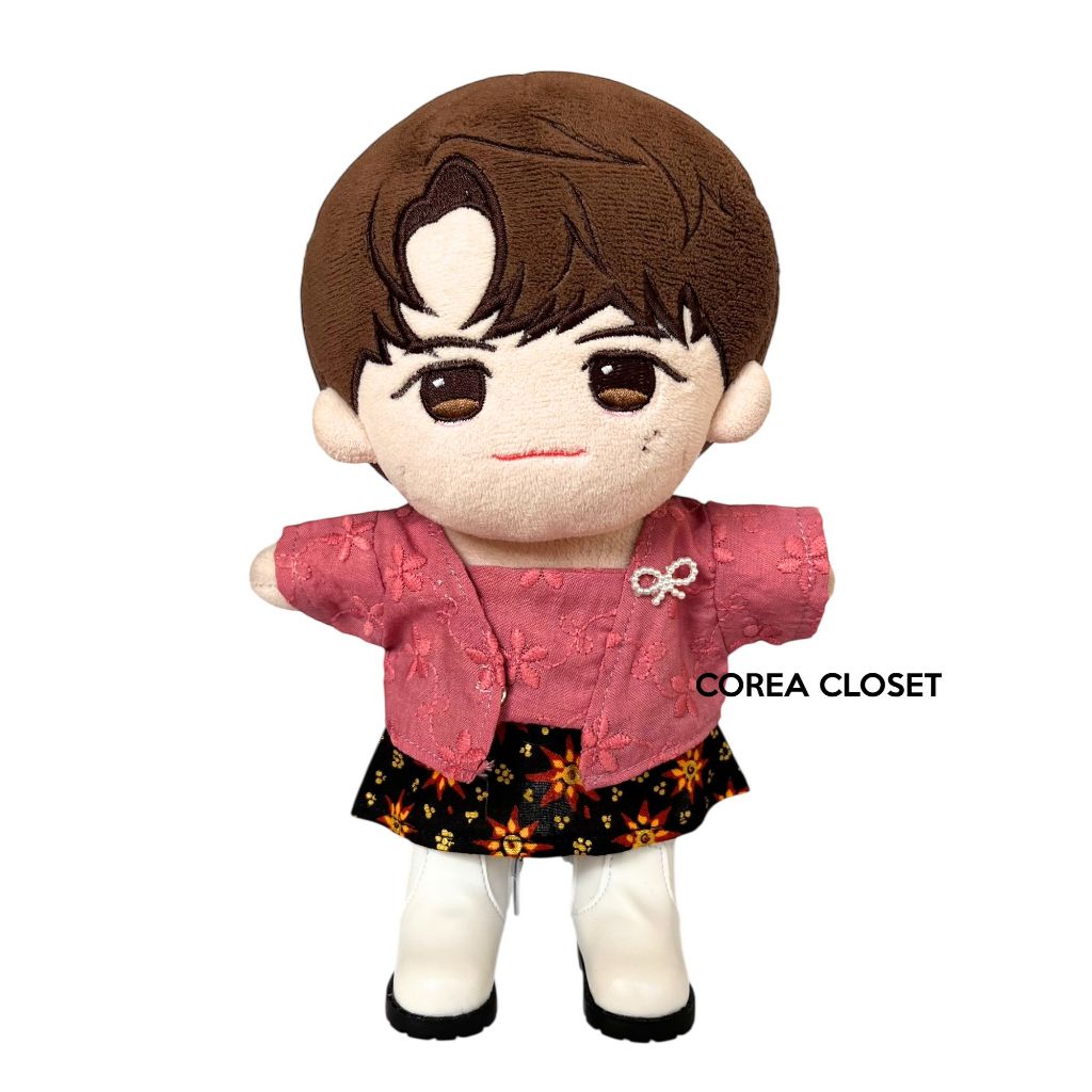 READY STOCK 20cm skzoo miniteen plush UPSETDUCK doll clothes - Setelan Cassual Kebaya  Merah Sarimbi