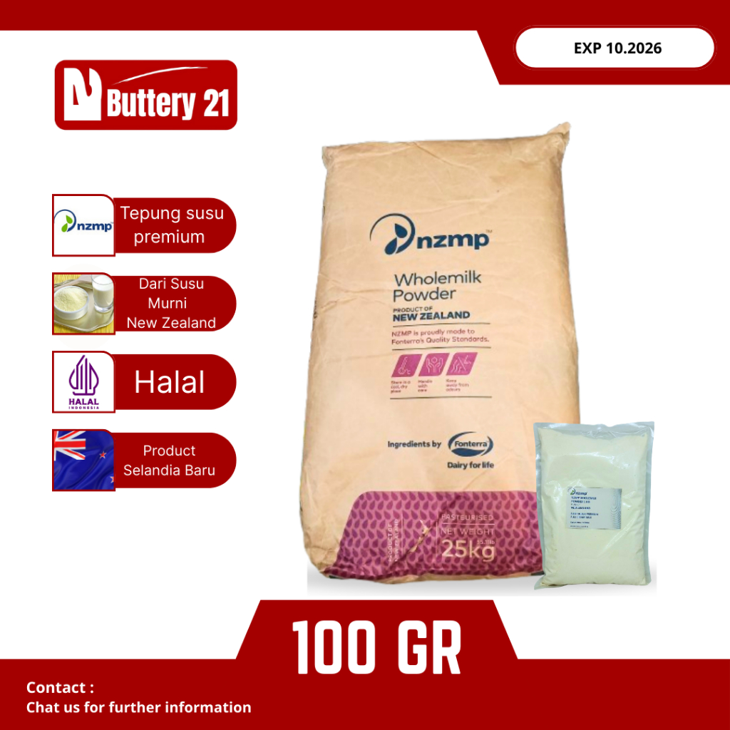NZMP WHOLEMILK POWDER 100 GR/SUSU BUBUK FULL CREAM/TEPUNG SUSU/BUBUK SUSU NEW ZELAND/MILK POWDER NZM