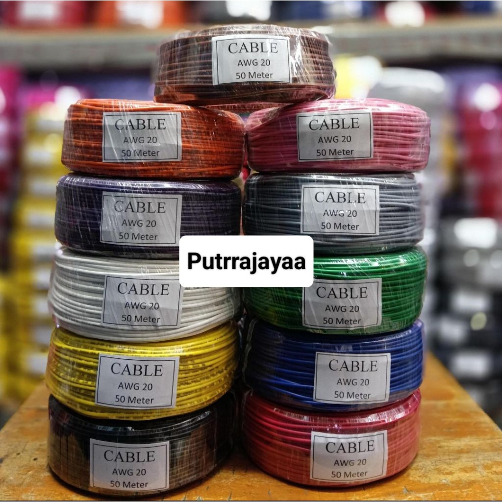 Kabel Awg20 Serabut Tembaga 50m / Kabel Awg 20 50meter