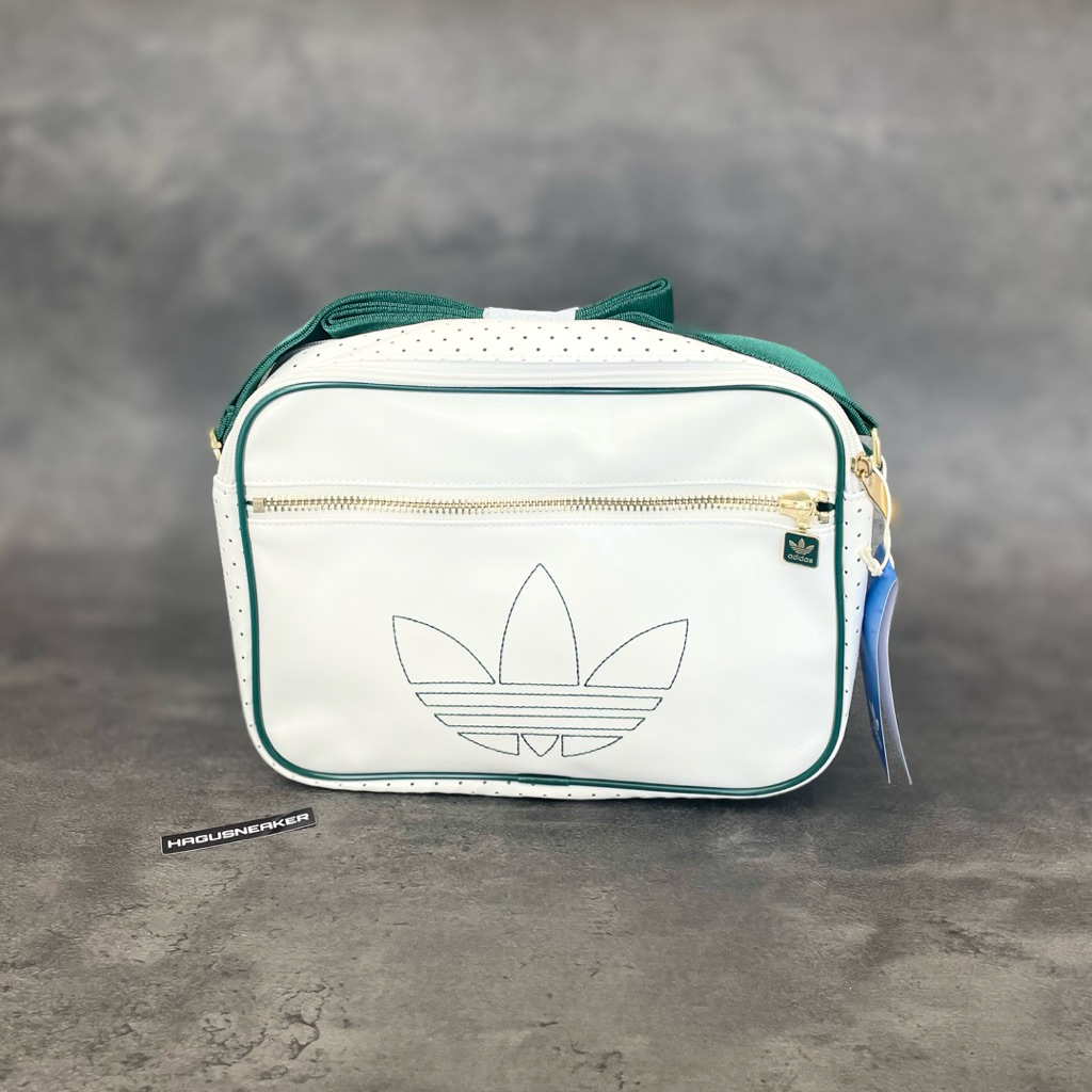 ADIDAS MINI AIRLINER BAG [OFF WHITE/COLLEGIATE GREEN] #JC8301 HAGUSNEAKER GARANSI 100% ORIGINAL