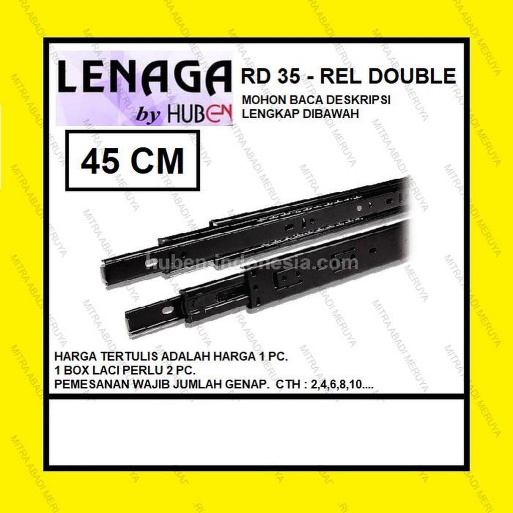 Rel Laci Double Track Full Extension LENAGA by HUBEN RD35 - 45 CM