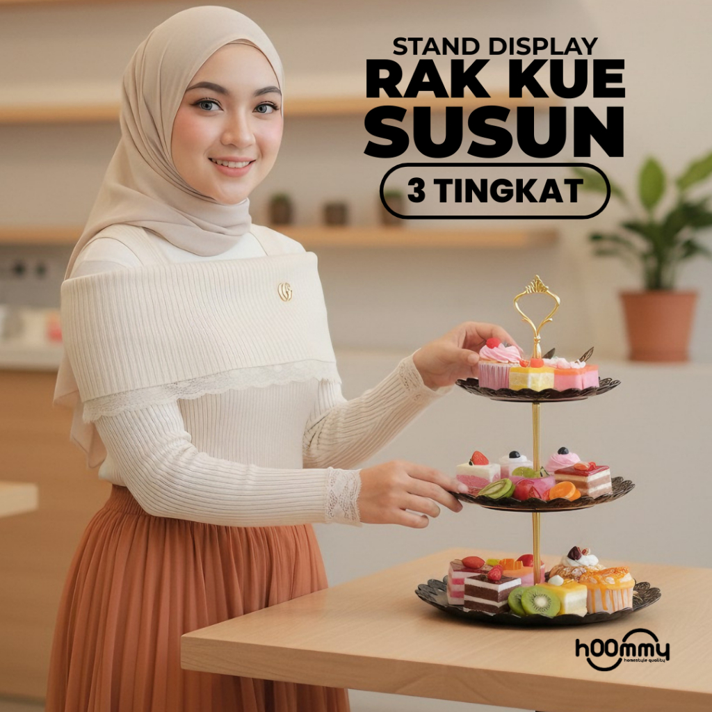 Rak Makan Kue Buah Cake Plate Stand Display / Rak Penyimpanan Kue Makanan Pesta Ulang Tahun