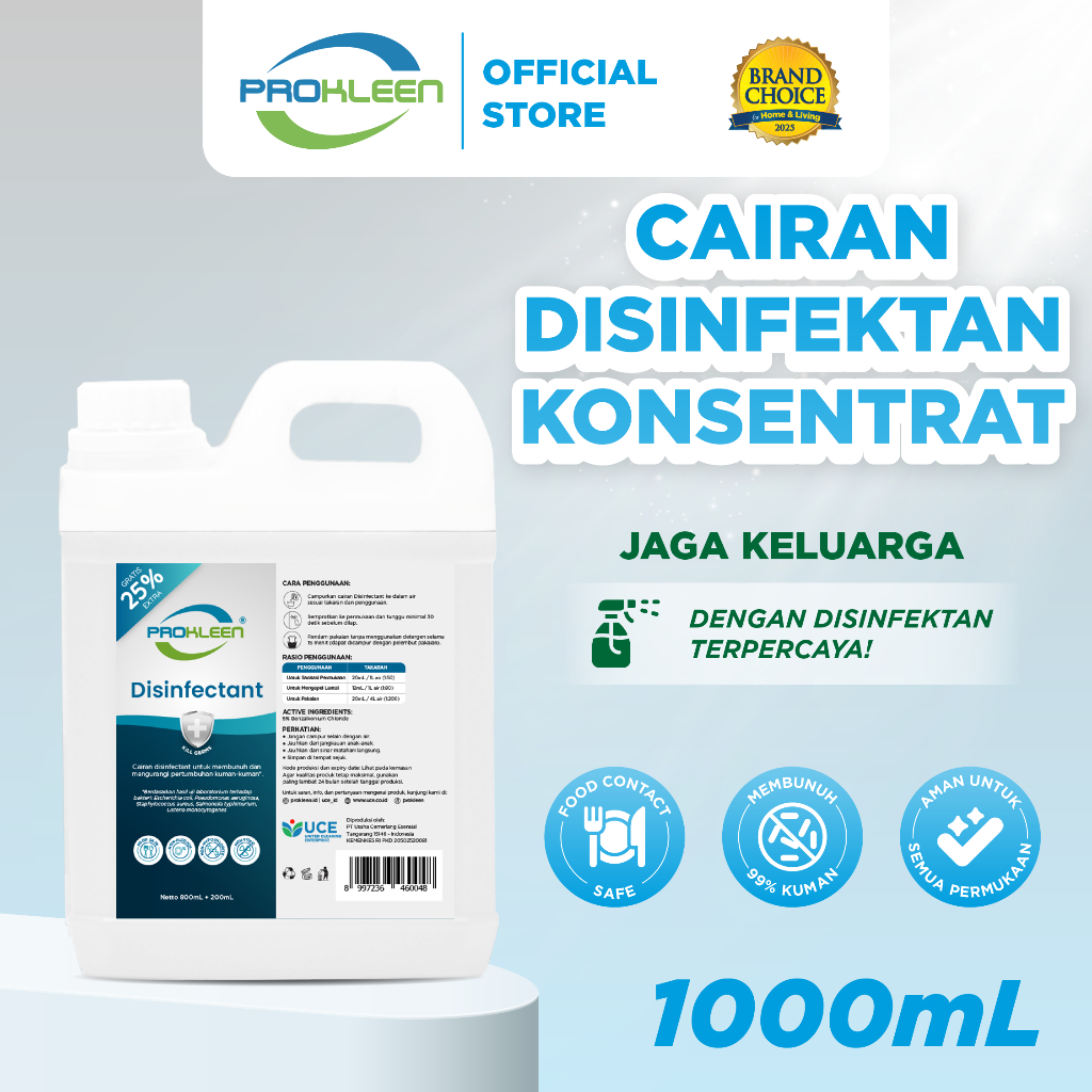 PROKLEEN Disinfectant Antiseptik Konsentrat Cairan Desinfektan 1L