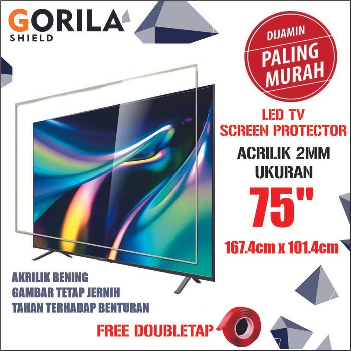 Pelindung Layar TV LED 75"inch-Akrilik - Screen guard - Tempered glass