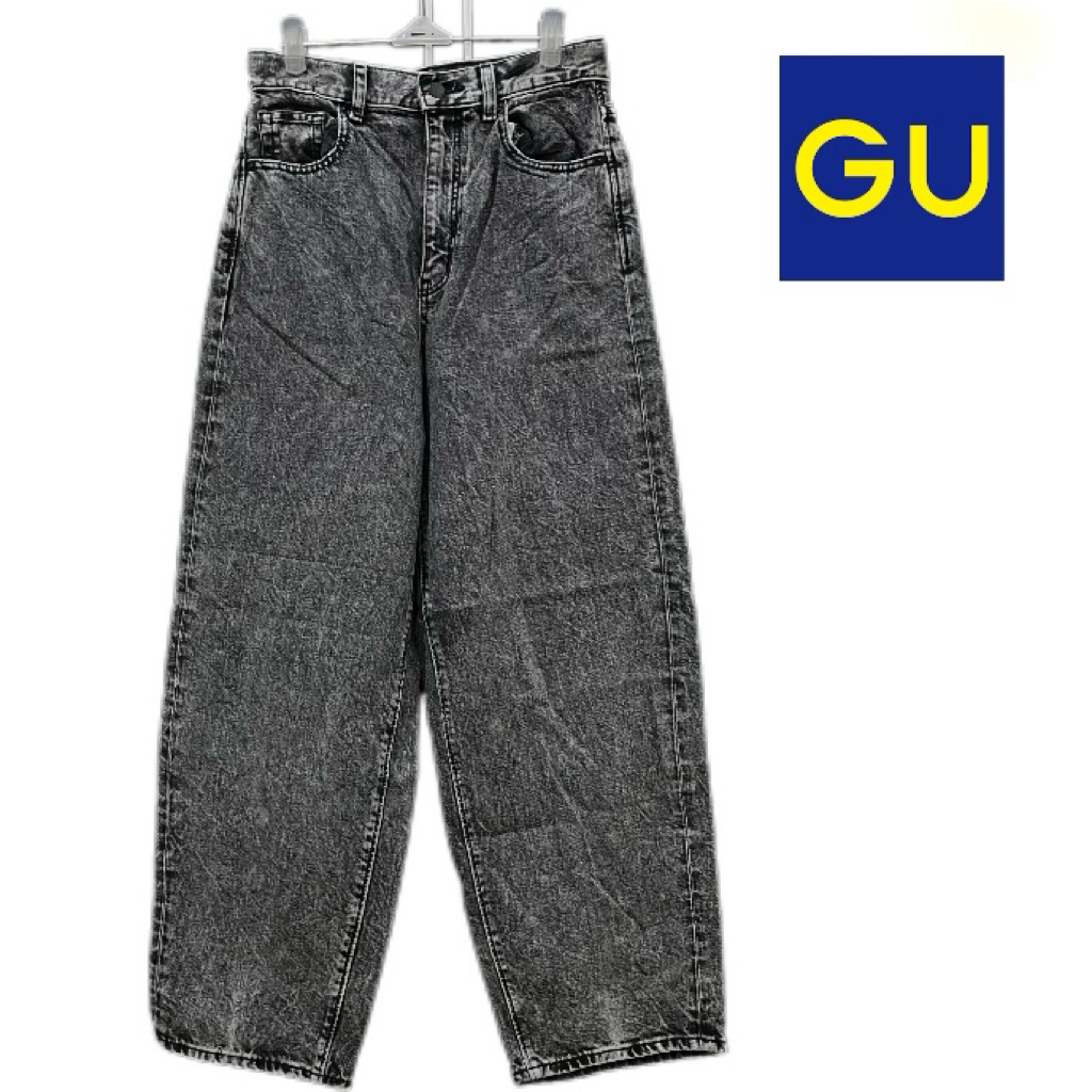 GU Jeans Kulot Barrel Abu Black Wash