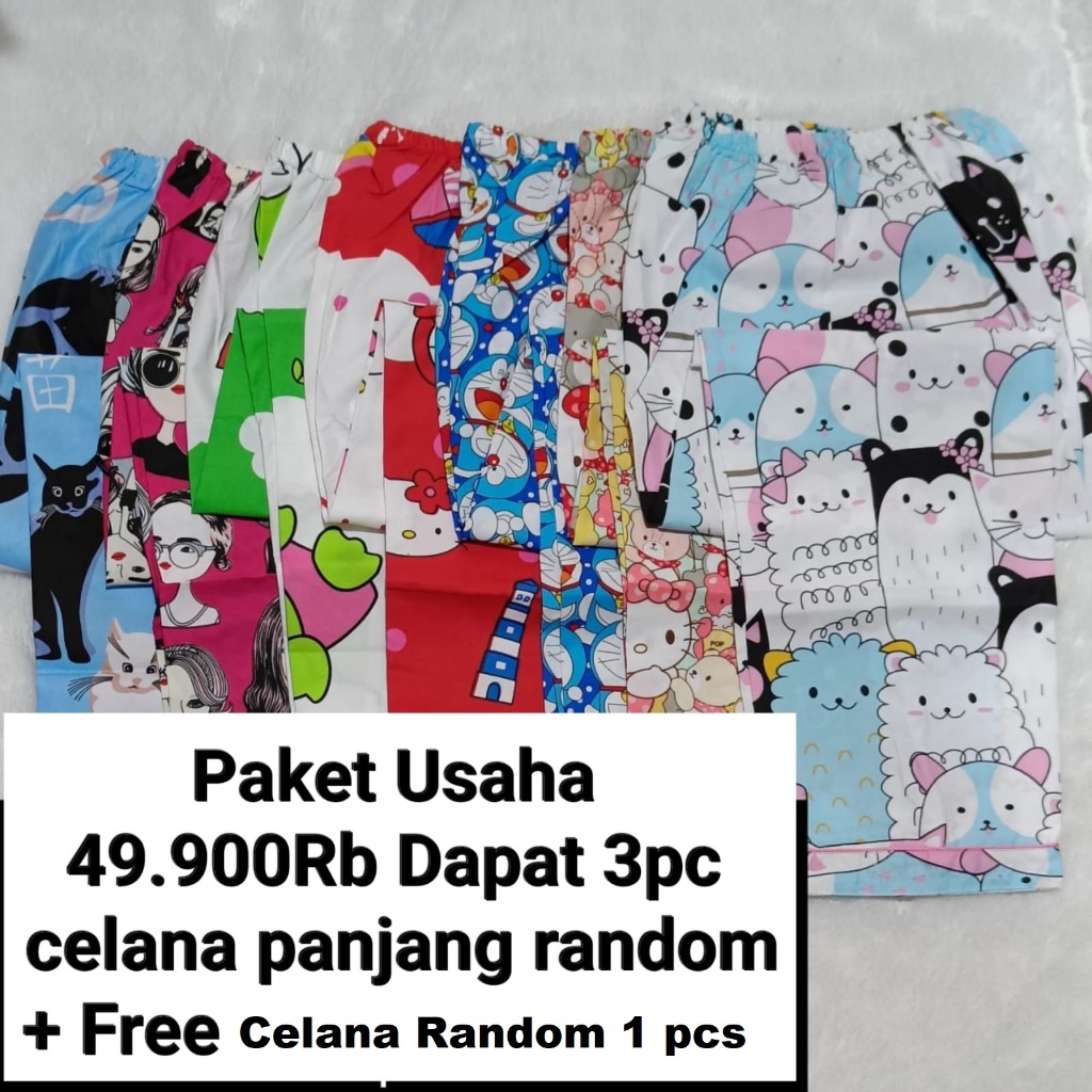 Paket Usaha Mulai Dari 39rb Dapet 3pcs Celana Tidur Wanita +1pcs celana Wanita Random