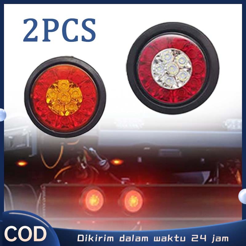 2pcs 5 Inch Lampu Stoplamp Truk Lampu Rem Truk Universal Lampu Stop Truk Belakang 16 Led Lampu Belak