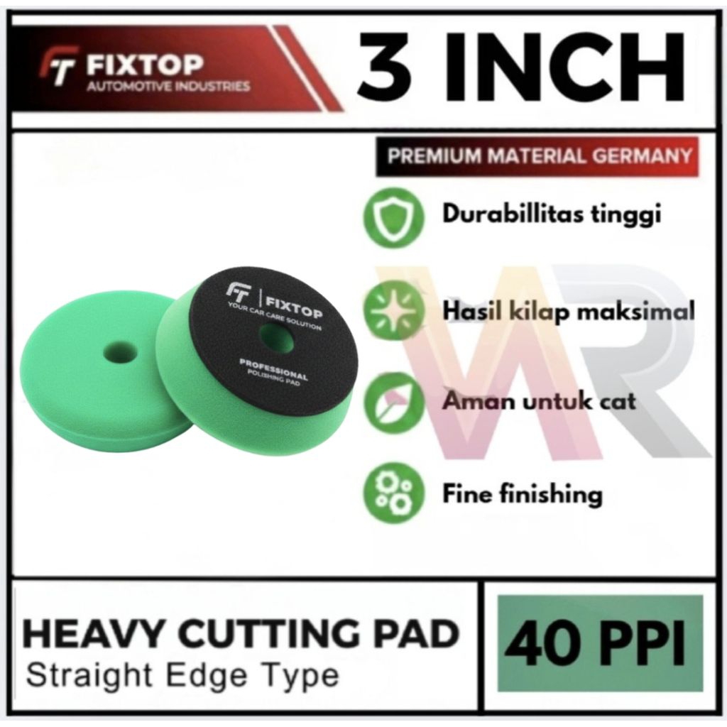 Foam Pad Busa Straight Mesin Poles Mobil 3inch DA / Rotary Heavy Cut Premium material Germany Menghi