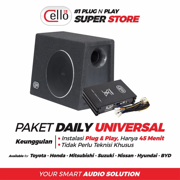 CELLO Speaker Mobil Paket Daily UNIVERSAL Passive – Upgrade Audio Harian Suara Jernih