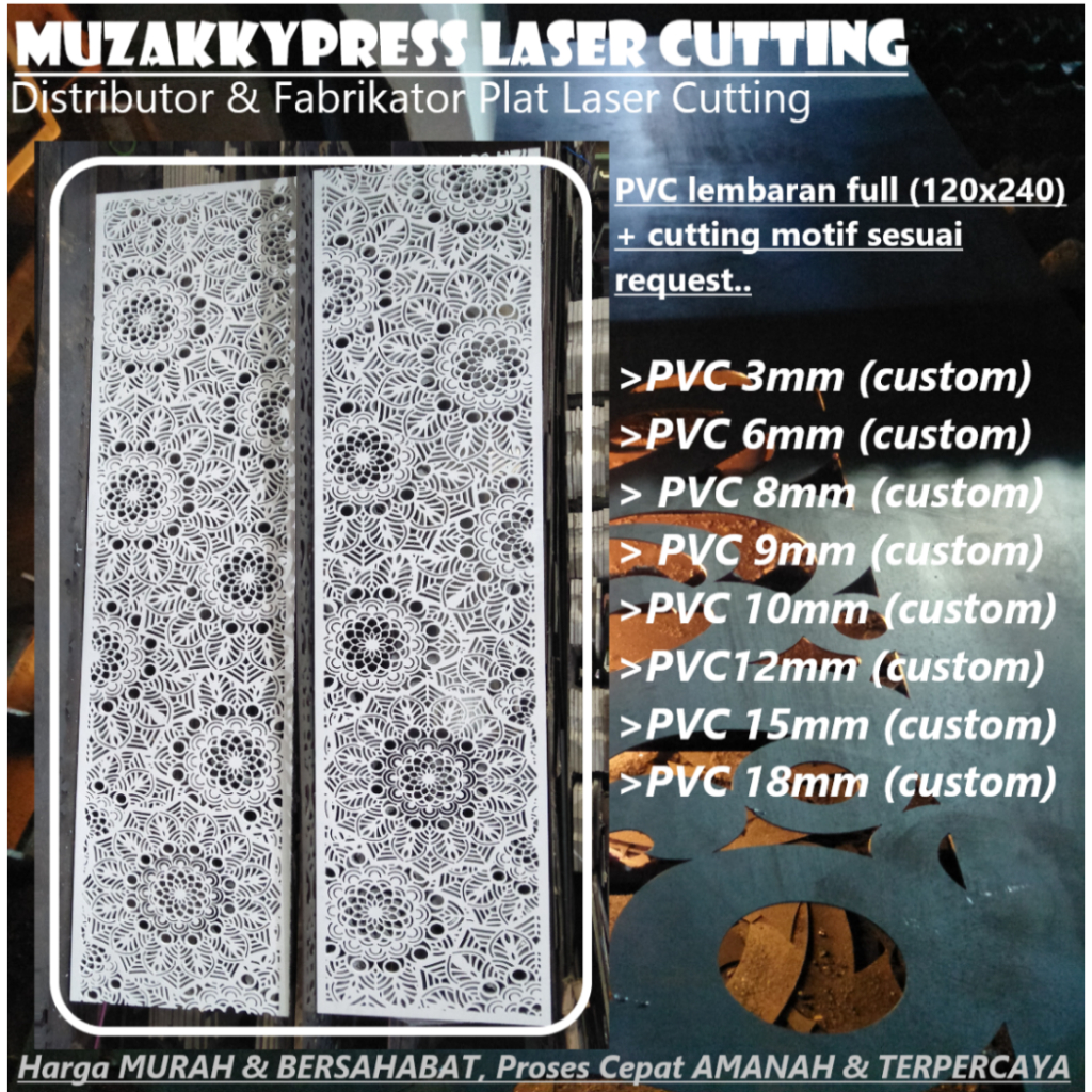 CUTTING ORNAMEN PVC 6MM 120x240cm (CNC ROUTER)