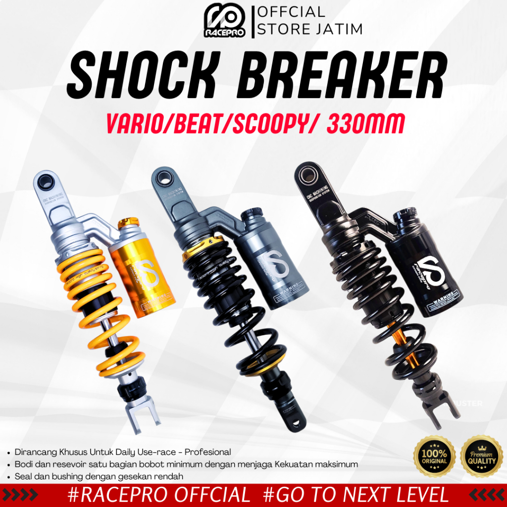 Shock Breaker Belakang Vario,Beat,Scoopy,Genio 330mm SHOCK TABUNG 330MM Shock Belakang Vario/Beat