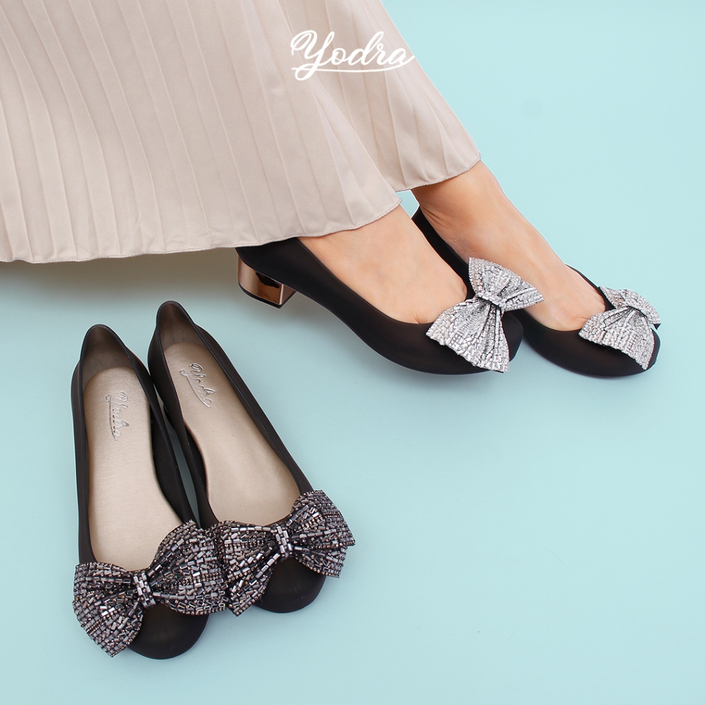 Yodra Sepatu Hak Tahu Premium Jelly Shoes/Sepatu Kantoran/Hak Tinggi -YDR8016 Real Pict