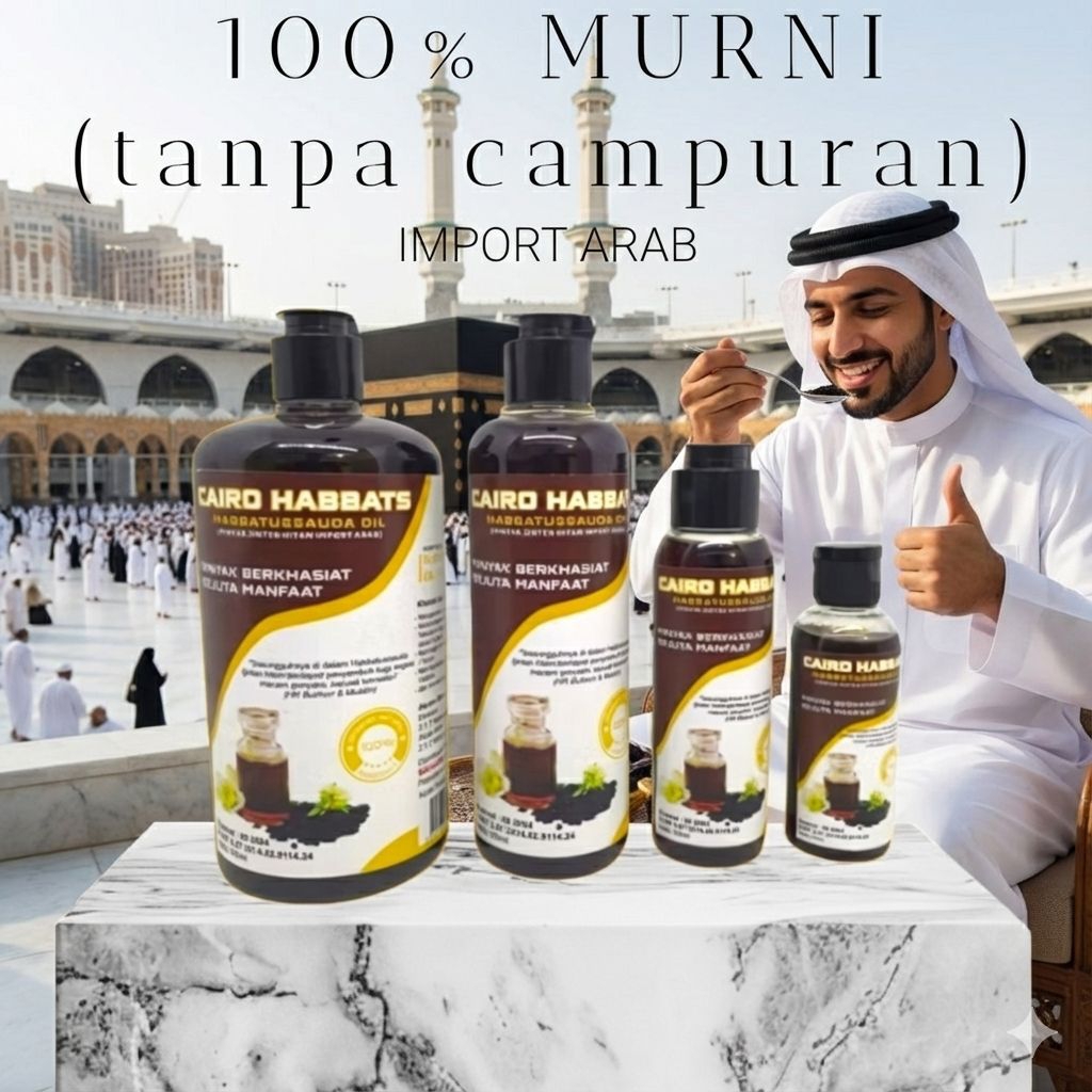 (IMPORT ARAB) MINYAK HABBATUSSAUDA CAIRO HABBATS 100ml 100 ml Black Seed Oil Jinten Hitam Habasyah H