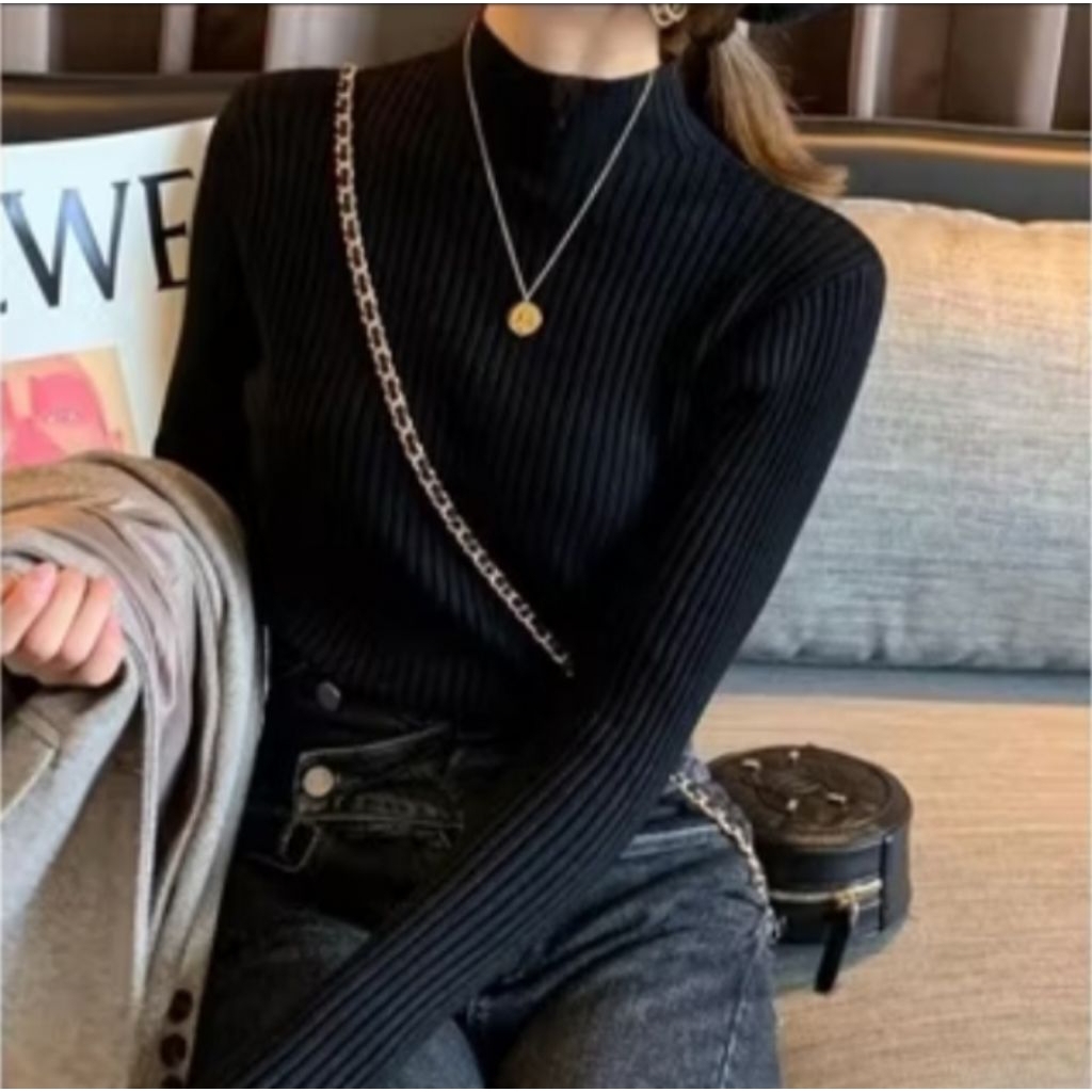 Iner Rajut atasan wanita Baju dalaman Lengan panjang