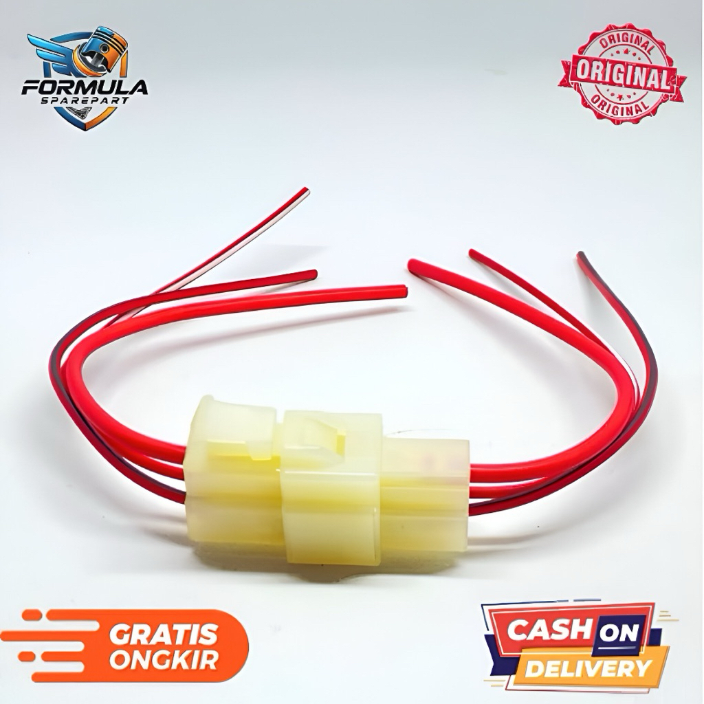 Soket Spull Yamaha Vixion Old (3C1) Tahun 2007 - 2017 SEPASANG. Soket sambung pin 3 Kabel 2mm