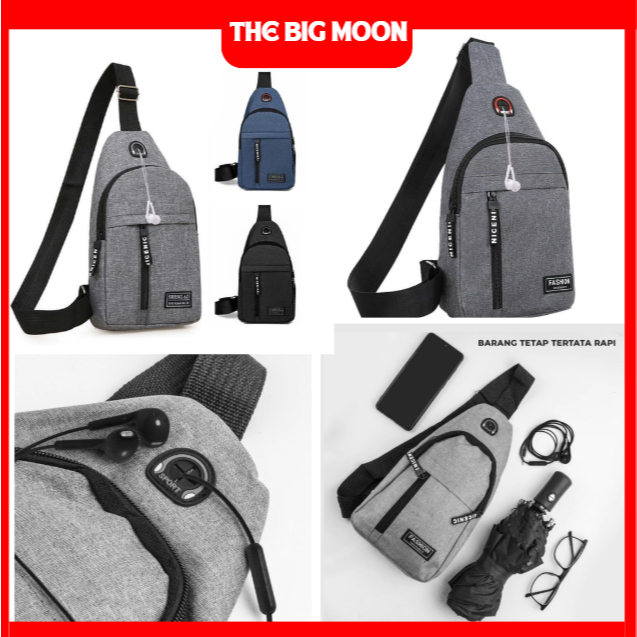Tas Handphone Sling Bag Waistbag Pria Tas Selempang Dada Tas Punggung Ukuran Kecil untuk Handphone D