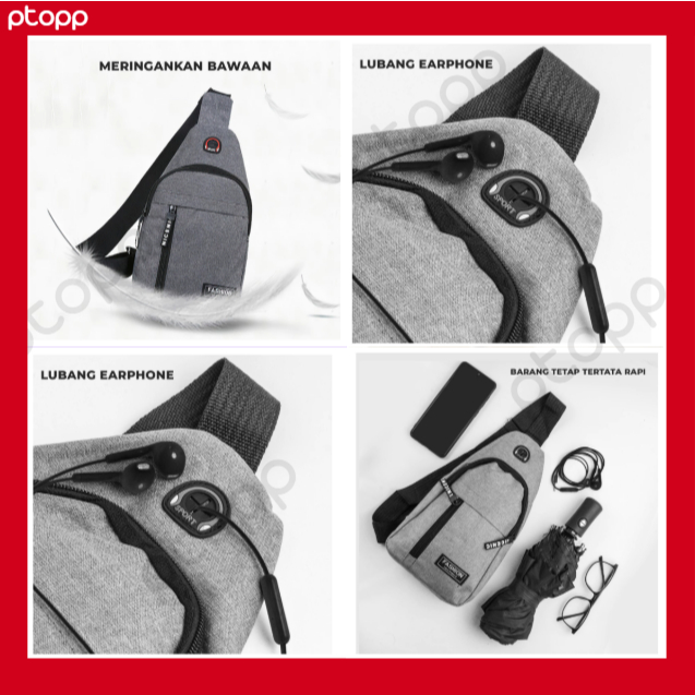 Tas Handphone Sling Bag Waistbag Pria Tas Selempang Dada Tas Punggung Ukuran Kecil untuk Handphone D
