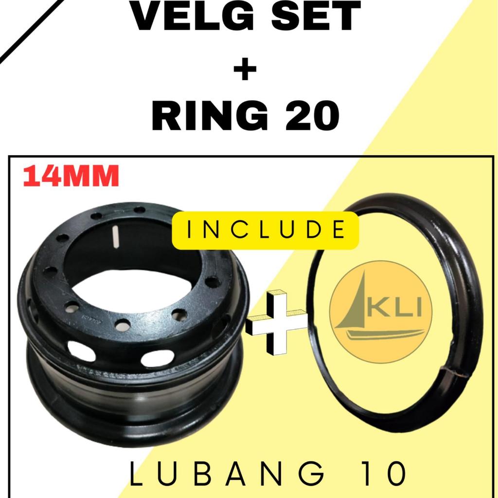 VELG FUSO/HINO RING 20 LUBANG 10 TEBAL 14MM LUBANG ANGIN STANDAR