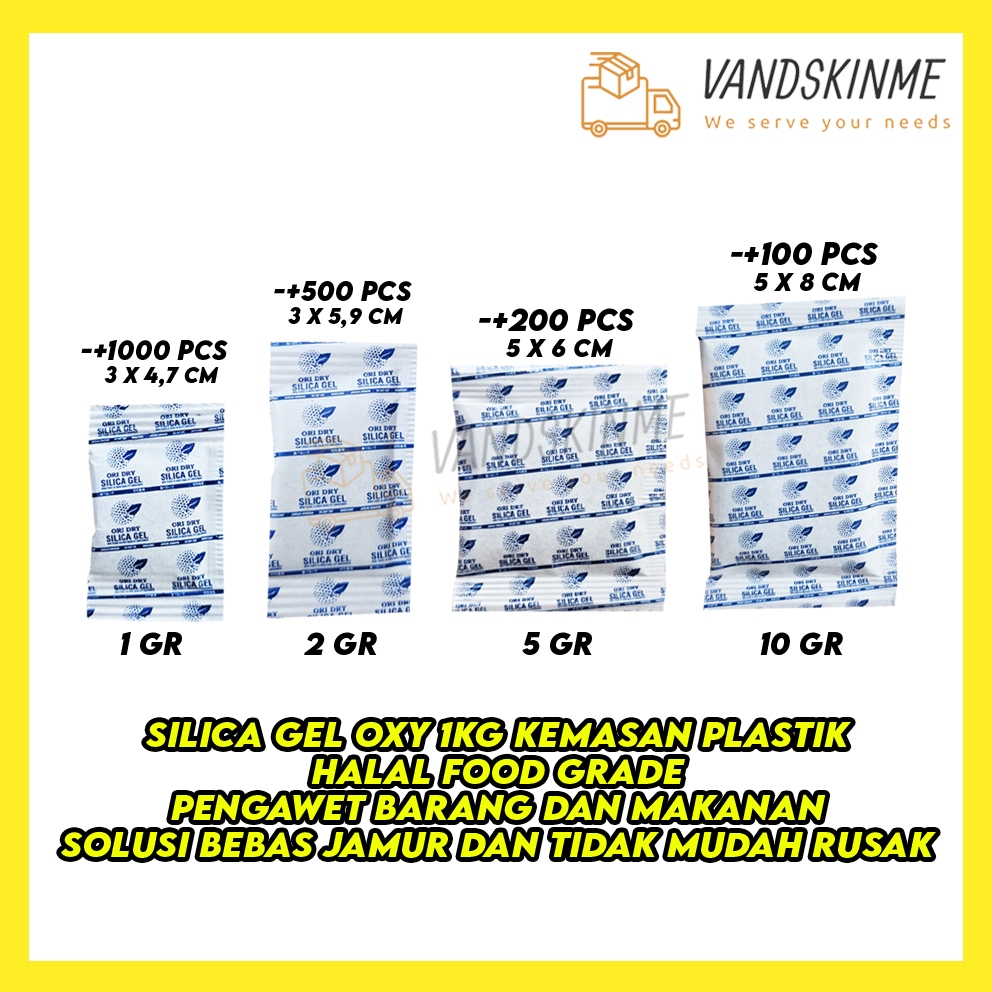 Silica Gel OXY 1 KG TERLENGKAP HALAL COCOK UNTUK MAKANAN BERMINYAK DAN FROZEN FOOD KUALITAS FOOD GRA