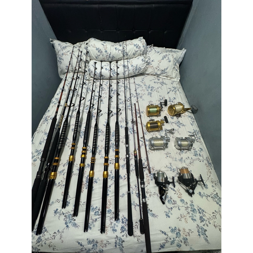 set rod/joran dan reel overhead laut profesianal Penn accurate fin-nor alutecnos bluewater g.loomis 