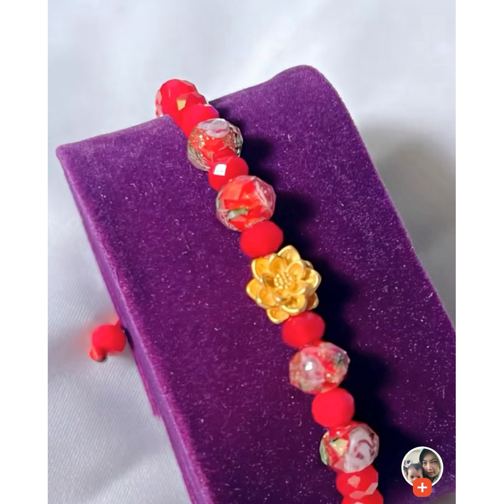 gelang tali bunga variasi emas asli 24k gelang manik