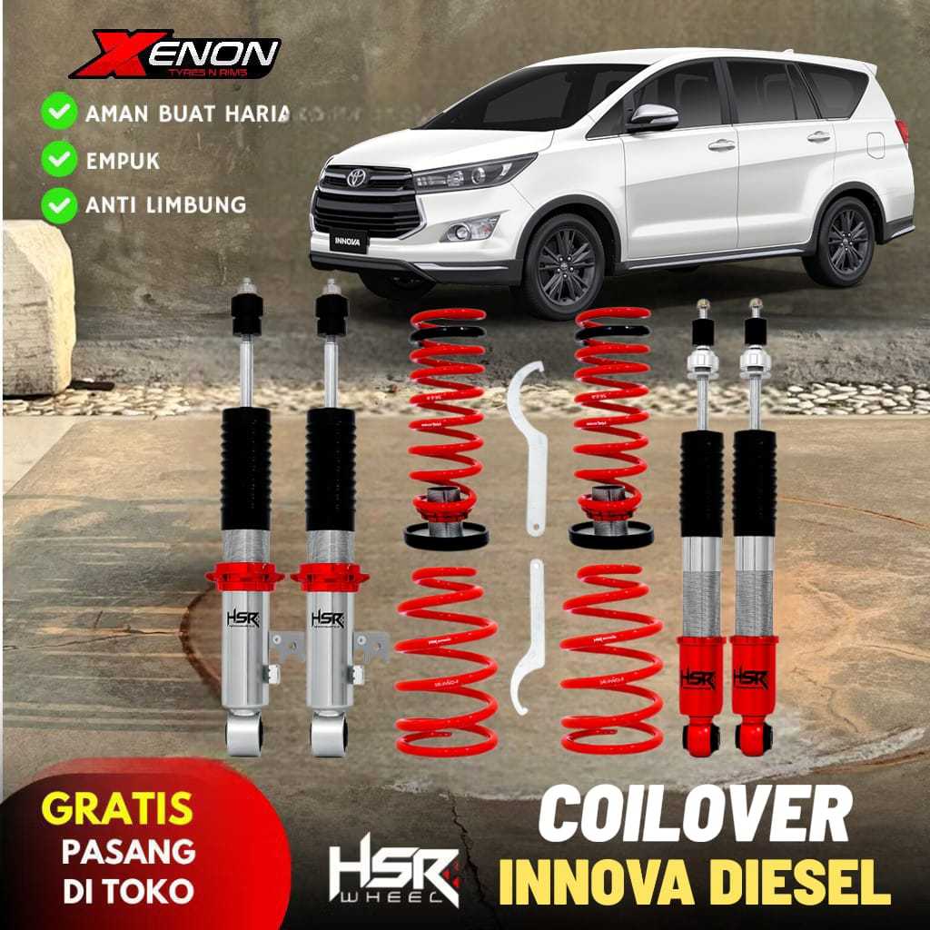 COILOVER HSR UNTUK MOBIL TOYOTA INNOVA DIESEL || Coilover Hsr Red Front Rear Innova Diesel