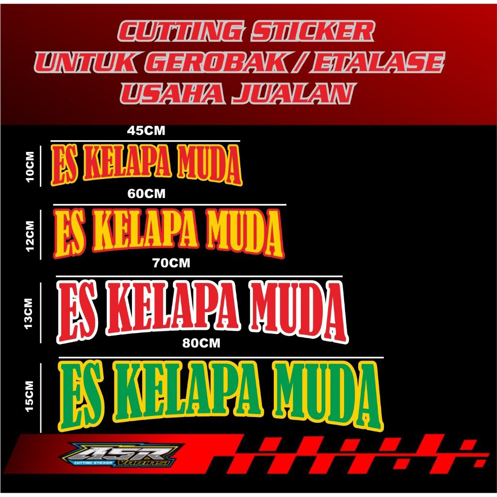 sticker gerobak usaha jualan, Cutting sticker tulisan  ES KELAPA MUDA