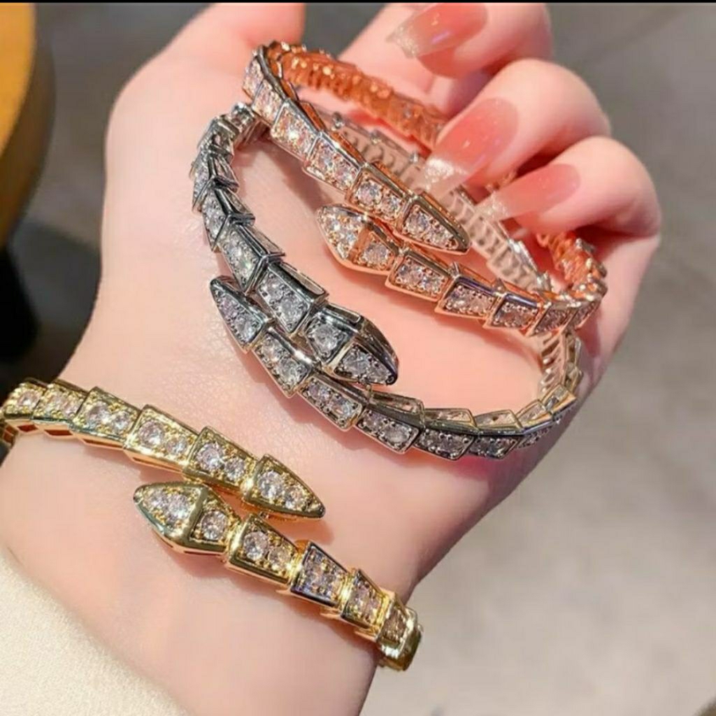 Gelang Ular Serpenti Gelang Emas Gelang Perak Silver Gelang Rosegold Gelang Berlian Gelang Pesta Mew