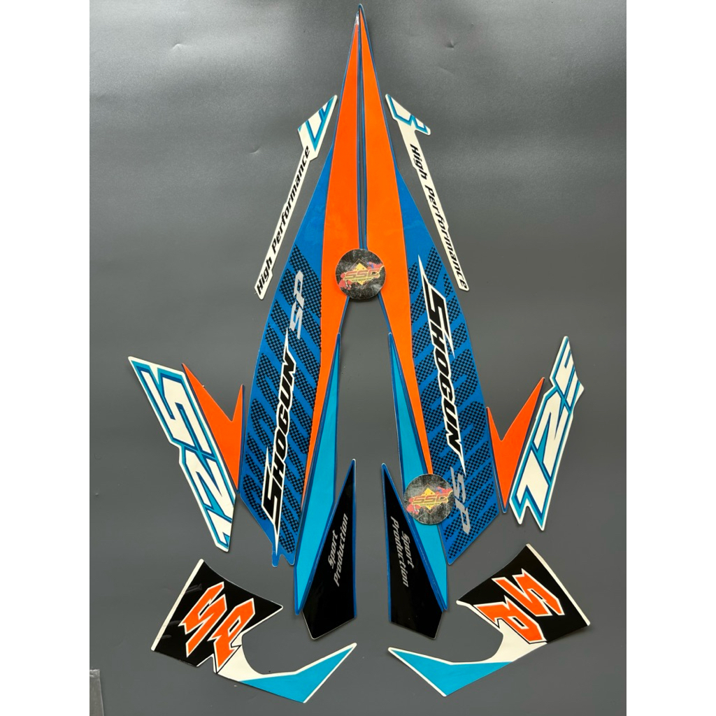 STRIPING STIKER SHOGUN SP 125 2008 BIRU PUTIH