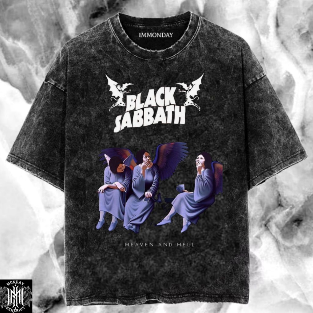 IMMONDAY KAOS OVERSIZE WASHING | KAOS BAND BLACK SABATH | BAJU WASHING VINTAGE TEE | KAOS DISTRO | K
