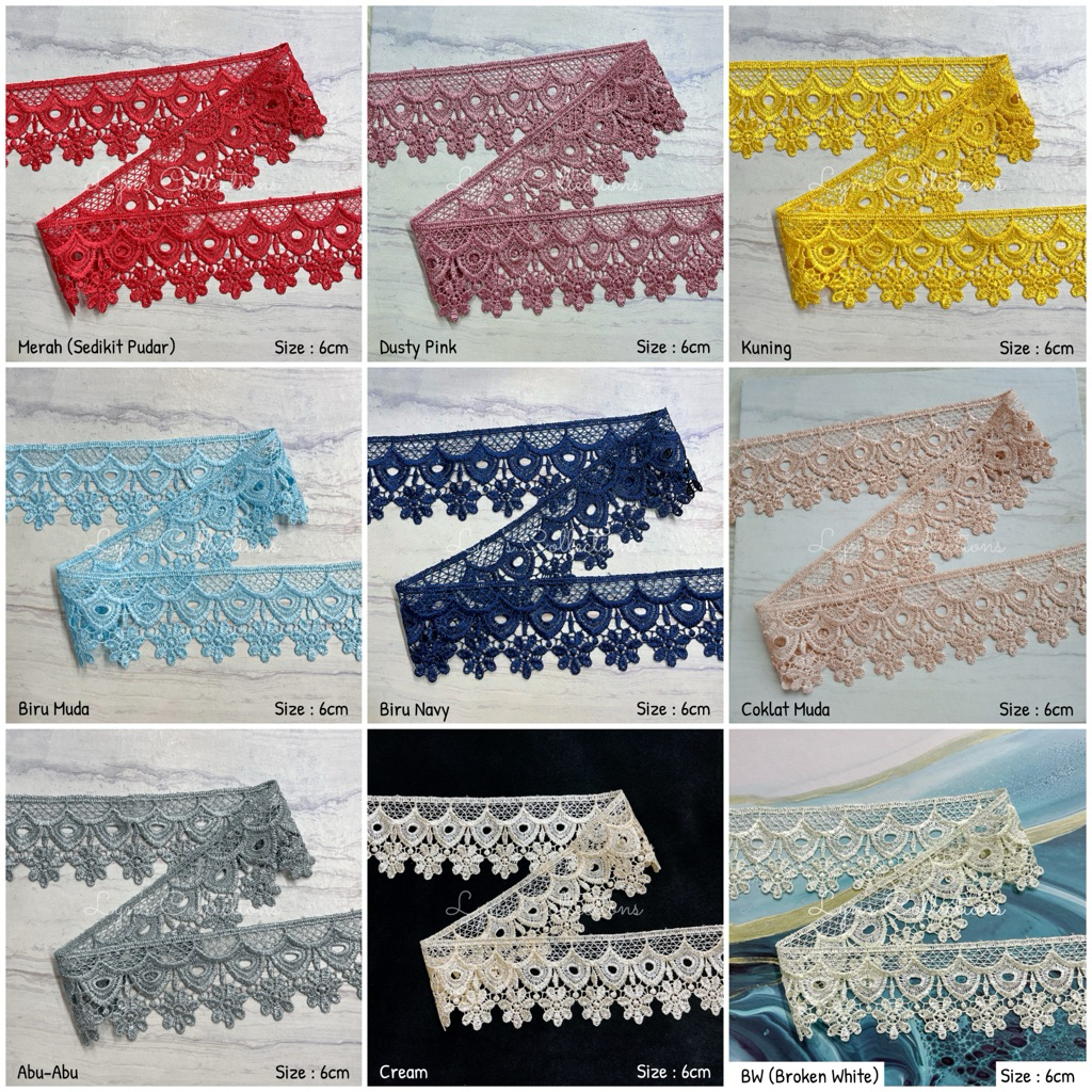 (1yard = 90cm) Renda Giper 6cm | Renda Gyper (22849)